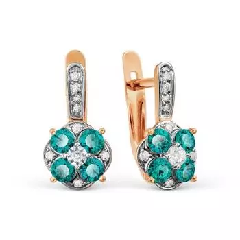 Серьги с фианитами и фианитами Premiums Линии Любви