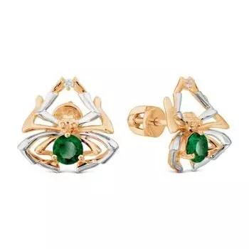 Серьги с фианитами и фианитами Premium Линии Любви