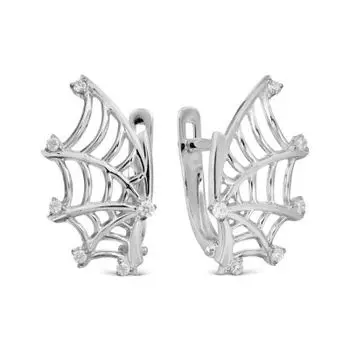 Серьги с фианитами и фианитами Premium Линии Любви