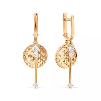 Серьги с фианитами Линии Любви