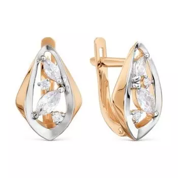 Серьги с фианитами Линии Любви