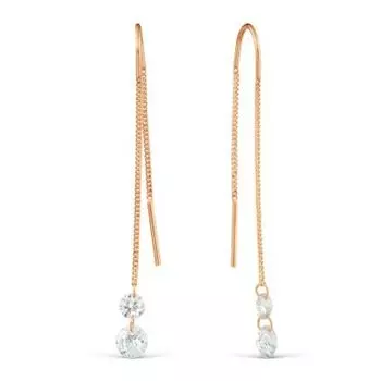 Серьги с фианитами Линии Любви