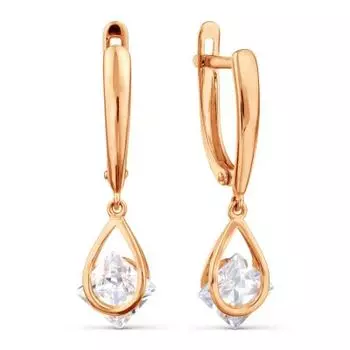 Серьги с фианитами Линии Любви