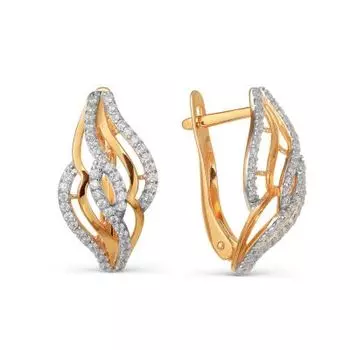 Серьги с фианитами Линии Любви