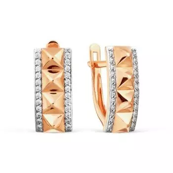 Серьги с фианитами Линии Любви