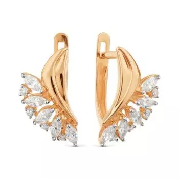 Серьги с фианитами Линии Любви