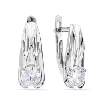 Серьги с фианитами Линии Любви