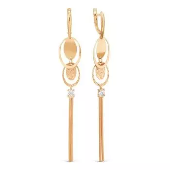 Серьги с фианитами Линии Любви