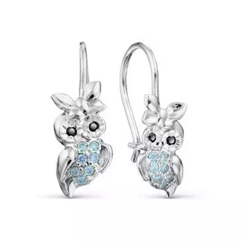 Серьги с фианитами Линии Любви