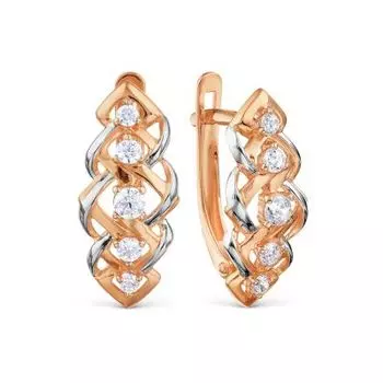 Серьги с фианитами Линии Любви