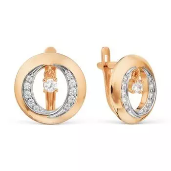 Серьги с фианитами Линии Любви