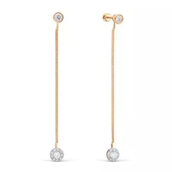 Серьги с фианитами Линии Любви