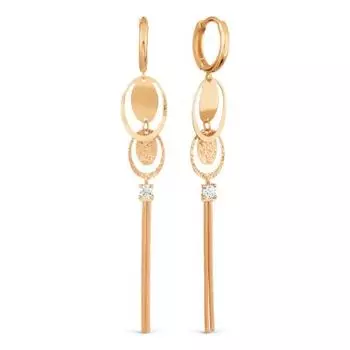 Серьги с фианитами Линии Любви