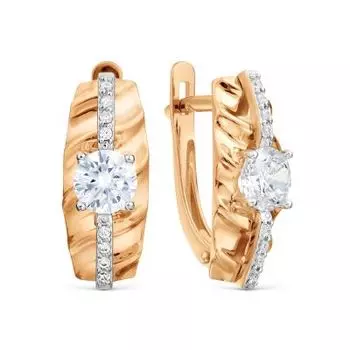 Серьги с фианитами Линии Любви