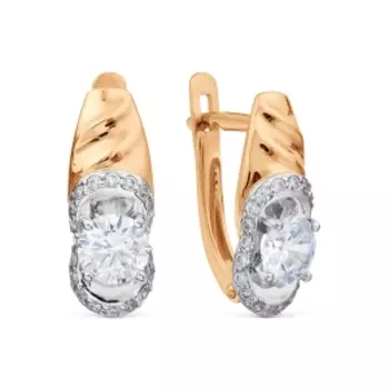 Серьги с фианитами Линии Любви