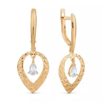 Серьги с фианитами Линии Любви