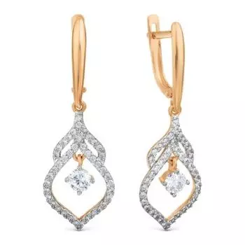 Серьги с фианитами Линии Любви