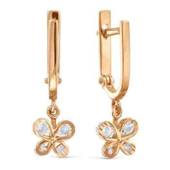 Серьги с фианитами Линии Любви