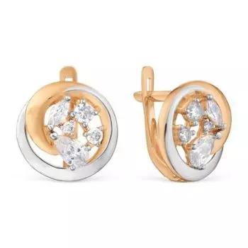 Серьги с фианитами Линии Любви