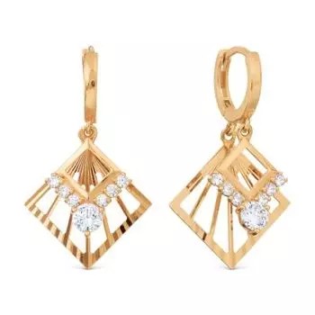 Серьги с фианитами Линии Любви