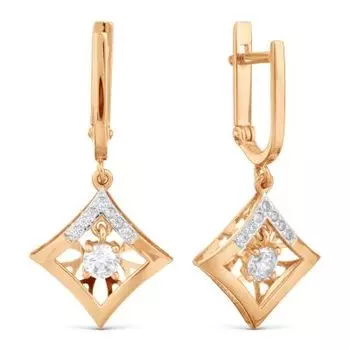 Серьги с фианитами Линии Любви
