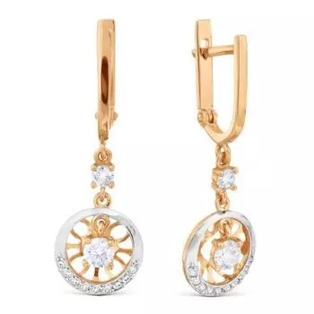 Серьги с фианитами Линии Любви