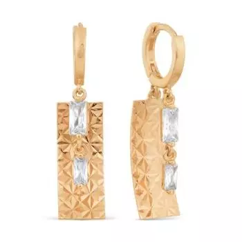 Серьги с фианитами Линии Любви