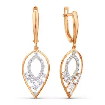 Серьги с фианитами Линии Любви