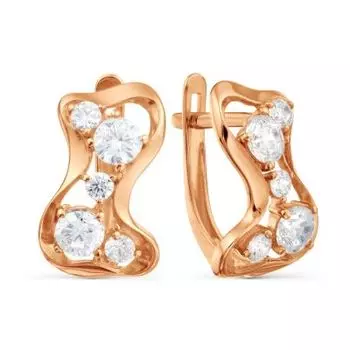 Серьги с фианитами Линии Любви