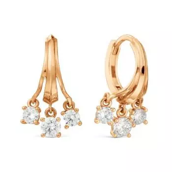 Серьги с фианитами Линии Любви