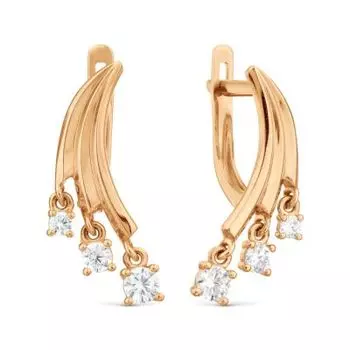 Серьги с фианитами Линии Любви