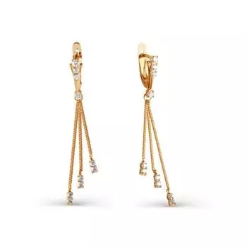 Серьги с фианитами Линии Любви