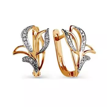 Серьги с фианитами Линии Любви