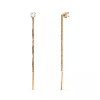 Серьги с фианитами Линии Любви