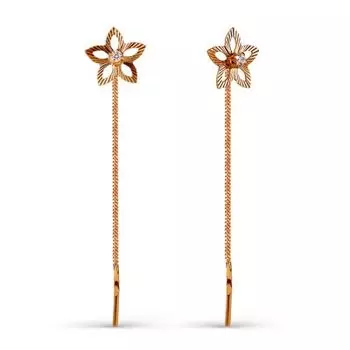 Серьги с фианитами Линии Любви