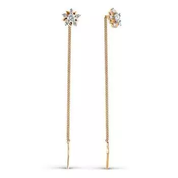 Серьги с фианитами Линии Любви