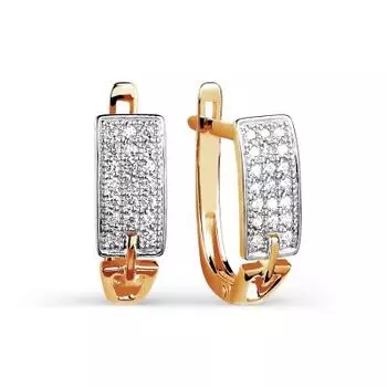 Серьги с фианитами Линии Любви