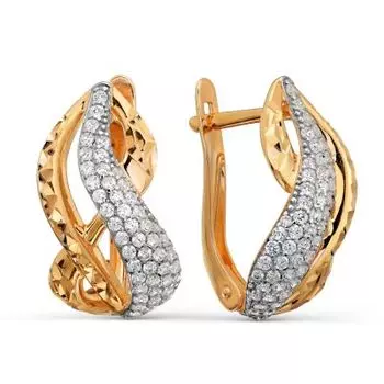 Серьги с фианитами Линии Любви