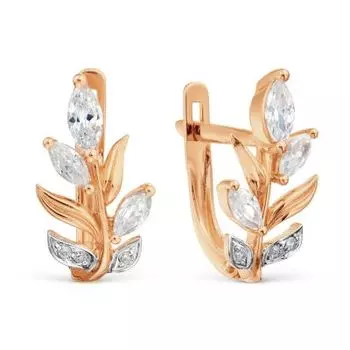 Серьги с фианитами Линии Любви