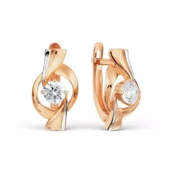 Серьги с фианитами Линии Любви