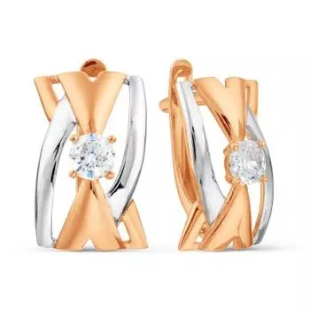 Серьги с фианитами Линии Любви