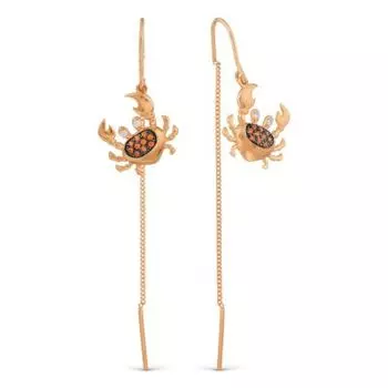 Серьги с фианитами Линии Любви