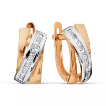 Серьги с фианитами Линии Любви