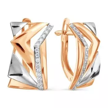 Серьги с фианитами Линии Любви