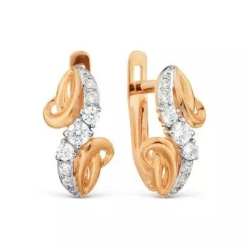 Серьги с фианитами Линии Любви