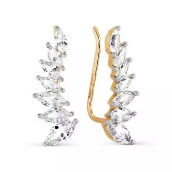 Серьги с фианитами Линии Любви