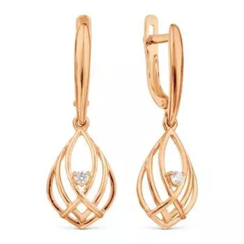 Серьги с фианитами Линии Любви