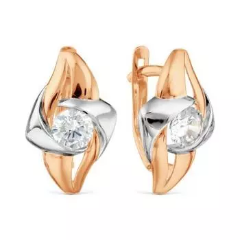 Серьги с фианитами Линии Любви