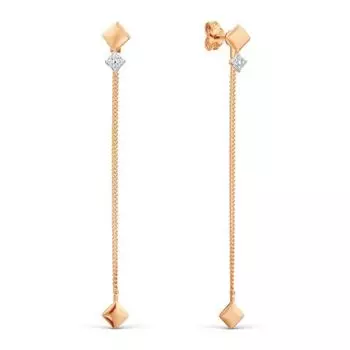 Серьги с фианитами Линии Любви