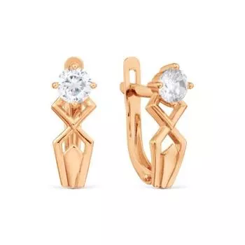 Серьги с фианитами Линии Любви